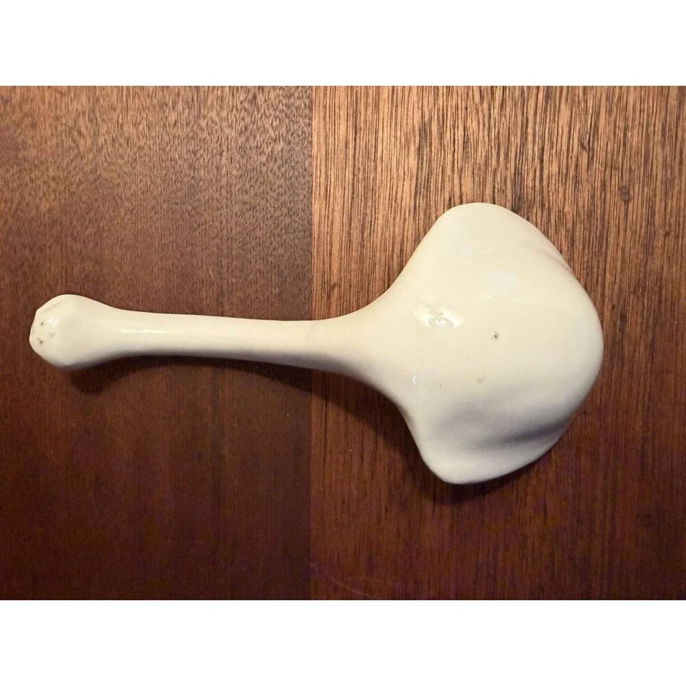 Vintage Farmhouse Style Tureen Soup Ladle White Ceramic 8”